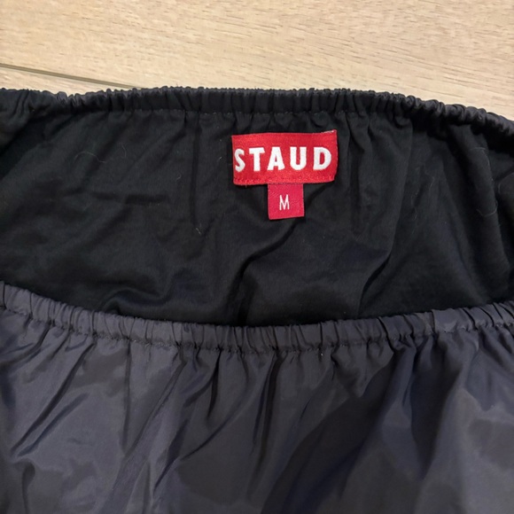 STAUD Cropped Off-the-shoulder Shell Top In Black - Picture 3 of 3